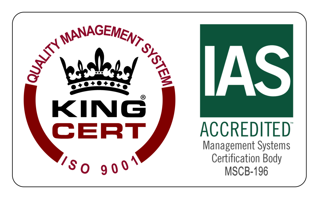 ISO 9001 – KingCert és IAS tanúsítási jel